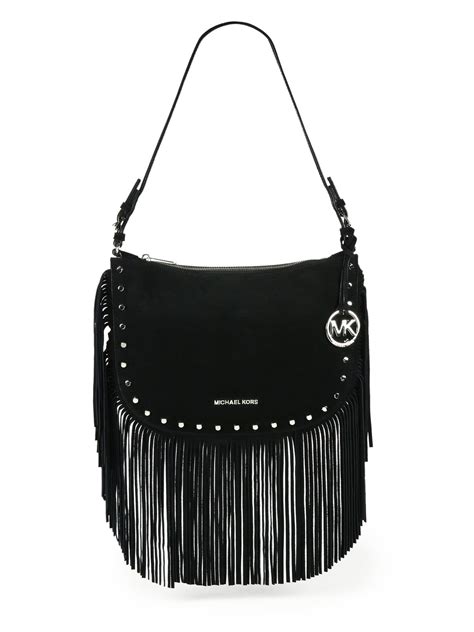 michael kors black suede fringe purse|Michael Kors Suede Exterior Fringe Bags & Handbags for Women.